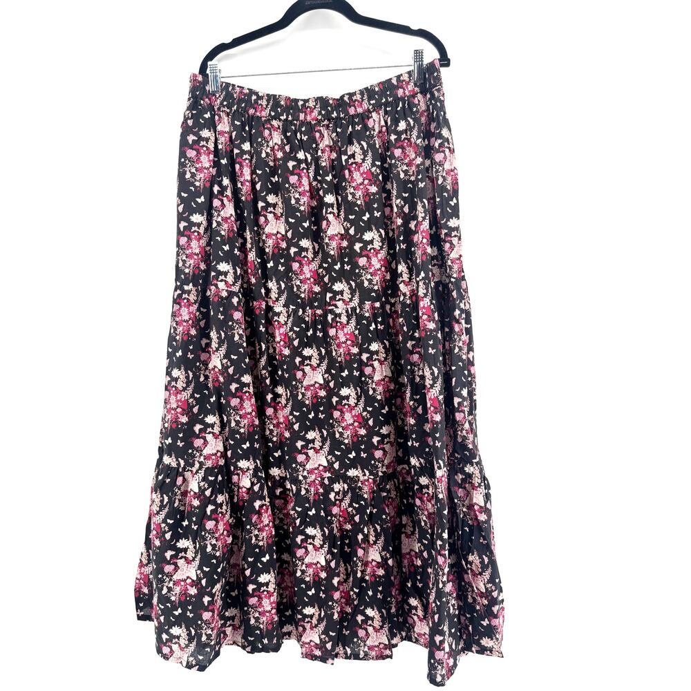 NWT Victoria Dunn Floral Tiered Maxi Peasant Skirt - Size 2XL 100% Cotton